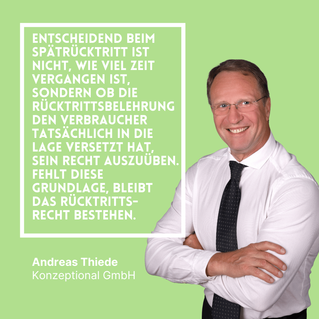 Spätrücktritt Polizze - Andreas Thiede